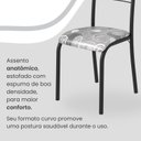Ver imagem 6 de Conjunto Sala de Jantar Mesa Retangular 120x75cm Tampo Madeira MDP Ardósia Indiana 4 Cadeiras Paraty Preto/Paraopeba/Fosco