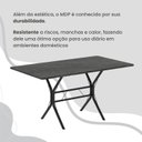 Ver mais imagens de Conjunto Sala de Jantar Mesa Retangular 120x75cm Tampo Madeira MDP Ardósia Indiana 4 Cadeiras Paraty Preto/Paraopeba/Fosco