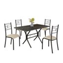 Ver imagem 2 de Conjunto Sala de Jantar Mesa Retangular 120x75cm Tampo Madeira Mdp Ardósia Indiana 4 Cadeiras Paraty