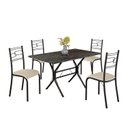 Ver imagem 2 de Conjunto Sala de Jantar Mesa Retangular 120x75cm Tampo Madeira MDP Ardósia Indiana 4 Cadeiras Paraty Preto/Creme/Fosco