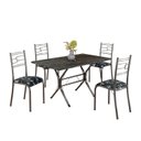 Ver imagem 2 de Conjunto Sala de Jantar Mesa Retangular 120x75cm Tampo Madeira MDP Ardósia Indiana 4 Cadeiras Paraty Prata/Preto Floral/Mart