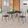 Conjunto Sala de Jantar Mesa Retangular 120x75cm Tampo Madeira Mdp Ardósia Indiana 4 Cadeiras Paraty - 1