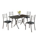 Ver imagem 2 de Conjunto Sala de Jantar Mesa Retangular 120x75cm Tampo Madeira Mdp Ardósia Indiana 4 Cadeiras Paraty