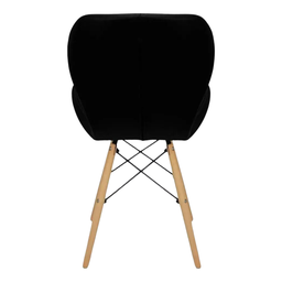 Cadeira Estofada Eiffel Slim Wood Pes de Madeira Preta - 2