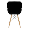 Cadeira Estofada Eiffel Slim Wood Pes de Madeira Preta - 2