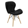Cadeira Estofada Eiffel Slim Wood Pes de Madeira Preta - 4
