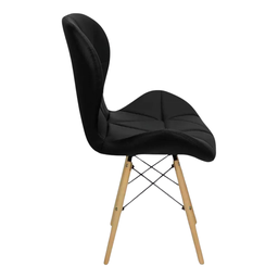 Cadeira Estofada Eiffel Slim Wood Pes de Madeira Preta - 5