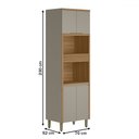 Ver imagem 3 de Torre Quente Renard 4 Portas 100% Mdf Jequitibá/gris Fosco - Pnr Móveis