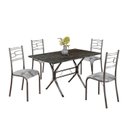 Ver imagem 2 de Conjunto Sala de Jantar Mesa Retangular 120x75cm Tampo Madeira Mdp Ardósia Indiana 4 Cadeiras Paraty