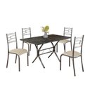 Ver imagem 2 de Conjunto Sala de Jantar Mesa Retangular 120x75cm Tampo Madeira Mdp Ardósia Indiana 4 Cadeiras Paraty