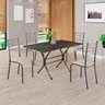 Conjunto Sala de Jantar Mesa Retangular 120x75cm Tampo Madeira Mdp Ardósia Indiana 4 Cadeiras Paraty - 1