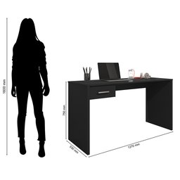Mesa para Computador Escritório Home Office com Gaveta:preto - 4