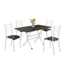 Ver imagem 2 de Conjunto Sala de Jantar Mesa Retangular 120x75cm Tampo Madeira Mdp Ardósia Indiana 4 Cadeiras Paraty