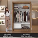 Ver imagem 6 de Guarda-roupa Solteiro 2 Portas de Correr com Espelho 2 Gavetas Rustic Vivare Madesa