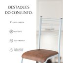 Ver imagem 7 de Conjunto Sala de Jantar Mesa Retangular 120x75cm Tampo Madeira MDP Ardósia Indiana 4 Cadeiras Paraty Branco/C. Marrom
