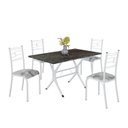 Ver imagem 2 de Conjunto Sala de Jantar Mesa Retangular 120x75cm Tampo Madeira Mdp Ardósia Indiana 4 Cadeiras Paraty