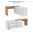 Ver imagem 4 de Escrivaninha em L ou Reta Oring 6 Gavetas 230cm CabeCasa MadeiraOriginals Branco E Itapuã