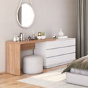 Ver imagem 2 de Escrivaninha em L ou Reta 140cm 6 Gavetas Oring CabeCasa MadeiraOriginals