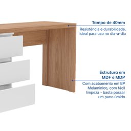 Mesa para Escritório Diretor em L 6 Gavetas Oring Cabecasa - 7
