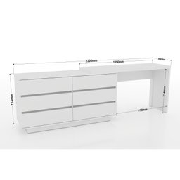 Mesa para Escritório Diretor em L 6 Gavetas Oring Yescasa - 7