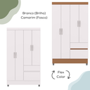 Ver imagem 3 de Guarda Roupa 102 Cm 4 Portas Plus 10090 Branco Camarim Vlr