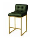 Ver imagem 4 de Banqueta Cozinha Alta com Encosto Industrial Kit 2 Dourado Lirina Pu Verde C05 - D’Rossi