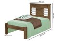 Ver imagem 3 de Cama Rai Solteiro com Cabeceira com Detalhes Cromados 100% Mdf e Estrado em Madeira Cor Jequitiba Ja