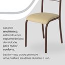 Ver imagem 6 de Conjunto Sala de Jantar Mesa Retangular 140x75cm Tampo Madeira MDP Ardósia Indiana 6 Cadeiras Paraty Marrom/Creme