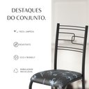 Ver mais imagens de Conjunto Sala de Jantar Mesa Retangular 140x75cm Tampo Madeira MDP Ardósia Indiana 6 Cadeiras Paraty Preto/Floral/Fosco