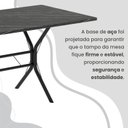 Ver imagem 7 de Conjunto Sala de Jantar Mesa Retangular 140x75cm Tampo Madeira MDP Ardósia Indiana 6 Cadeiras Paraty Preto/Floral/Fosco