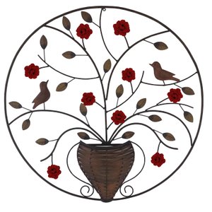 Painel De Arvore Mandala Com Vaso Em Ferro Rustico Decorativo Para Sala Libertas Rosas Artesanato Ro