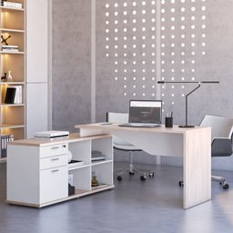 Mesa para Escritório Diretor em L 3 Gavetas Rolig - 2
