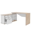 Ver imagem 3 de Escrivaninha Mesa Escritório Diretor em L 3 Gavetas Rolig