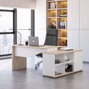 Ver imagem 1 de Escrivaninha Mesa Escritório Diretor em L 3 Gavetas Rolig