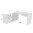 Ver imagem 6 de Escrivaninha Mesa Escritório Diretor em L Rolig 3 Gavetas 163,4cm Branco e Carvalho Berlin