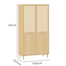 Guarda Roupa Infantil 2 Portas com Rattan – Mdf e Madeira Pinus - Marca Quater Linha Paglia Pro - 5