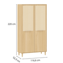 Ver imagem 5 de Guarda Roupa Infantil 2 Portas com Rattan – Mdf e Madeira Pinus - Marca Quater Linha Paglia Pro