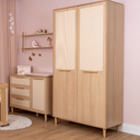 Ver imagem 1 de Guarda Roupa Infantil 2 Portas com Rattan – Mdf e Madeira Pinus - Marca Quater Linha Paglia Pro