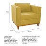 Kit Sofá 2 Lugares e Poltrona Europa Suede Amarelo - 4