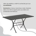 Ver mais imagens de Conjunto Sala de Jantar Mesa Retangular 140x75cm Tampo Madeira MDP Ardósia Indiana 6 Cadeiras Paraty Prata/C. Marrom/Mart