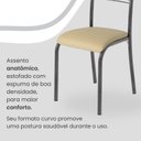 Ver imagem 6 de Conjunto Sala de Jantar Mesa Retangular 140x75cm Tampo Madeira MDP Ardósia Indiana 6 Cadeiras Paraty Prata/Creme/Mart