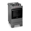 Ver imagem 1 de Fogão a Gás Mesa Inox Tampa de Vidro Forno 50l Esmaltec Ideal Top Titanium 4 Bocas Bivolt