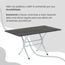 Ver mais imagens de Conjunto Sala de Jantar Mesa Retangular 140x75cm Tampo Madeira MDP Ardósia Indiana 6 Cadeiras Paraty Branco/Paraopeba