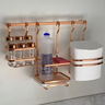 Kit Suporte Lixeira 2,5l + Porta Detergente Rose Gold Barra - 2