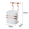 Kit Suporte Lixeira 2,5l + Porta Detergente Rose Gold Barra - 3