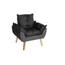 Kit 2 Poltronas Decorativas Opala Suede Preto Smf Decor - 2