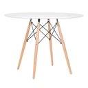 Ver imagem 2 de KIT - Mesa redonda Eames 100 cm branco + 4 cadeiras Eiffel DAW Azul petróleo