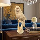 Ver imagem 2 de Escultura Decorativa Pássaro Poliresina Branco Provençal 19cm Columbus Gold