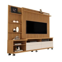 Home Theater para Tv até 55 Polegadas Nobre 1.8 Ripado Verdadeiro Nature/off White - Giga Móveis - 1