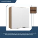Ver imagem 4 de Armário Aéreo para Cozinha 2 Portas Paris Marrom/Nogal Manchester/Branco Brilhante